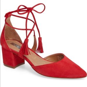 EUC Halogen Cherry Red Tassel Heal